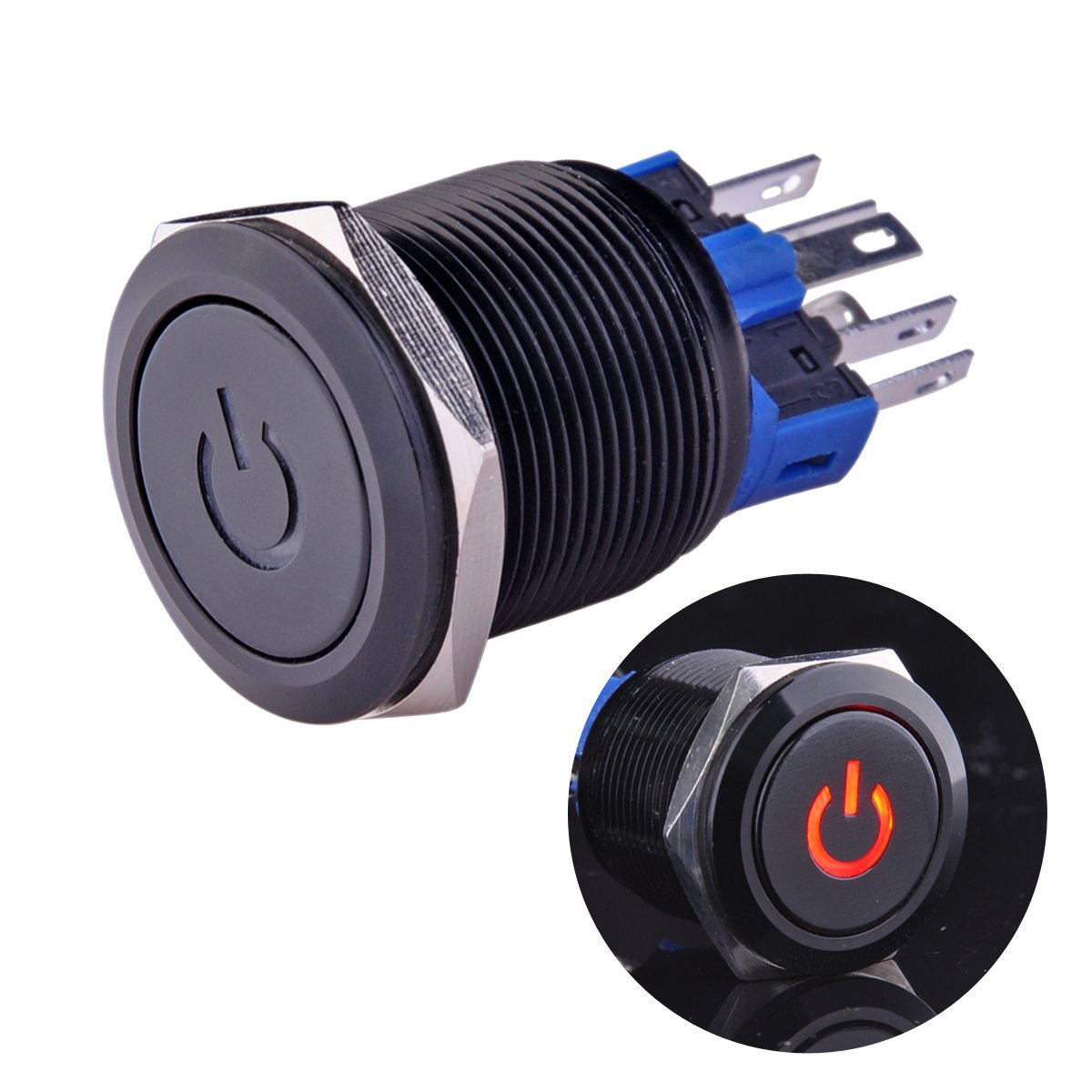 Ulincos® Latching Push Button Switch U22A4 1NO1NC SPDT ON/OFF Black