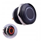 U19D1R Momentary Pushbutton Switch Black Metal Shell with Red LED Ring for 19mm Hole Pack with a Resistor