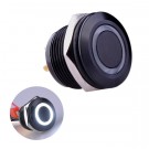 U19D1W Momentary Push Button Switch Black Metal Shell with White LED Ring for 19mm Hole Pack with a Resistor