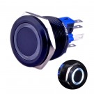 U22A1W Momentary Push Button Switch Black Metal Shell with White LED for 22mm Hole