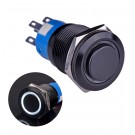 U19C2W Latching Push Button Switch Black Metal Shell with White LED Ring for 19mm Hole